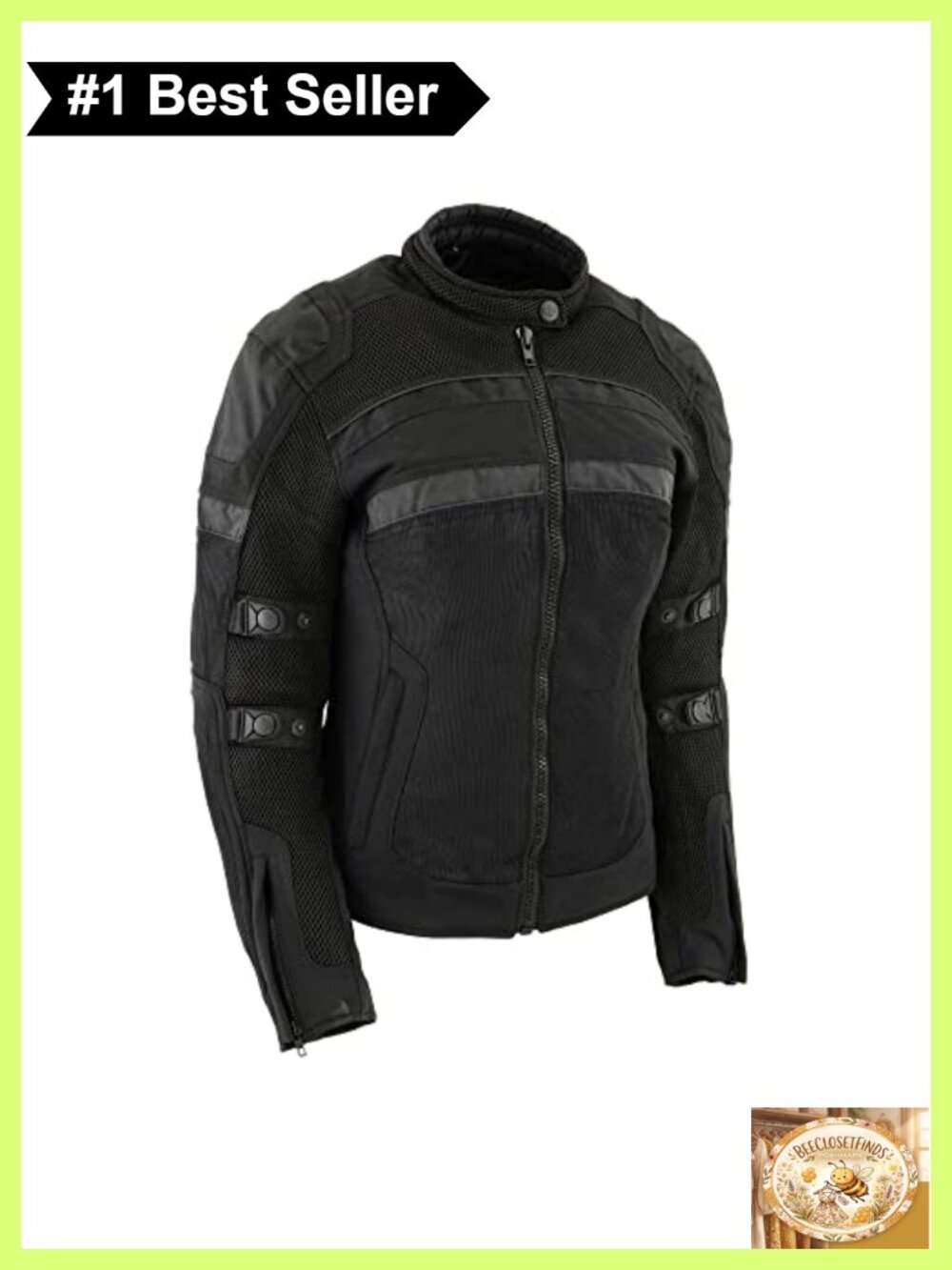 Women's Armored Textile Motorcycle Jacket Removable Liner All Season